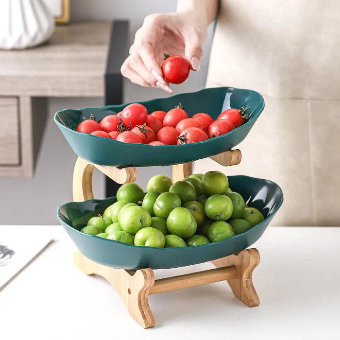 Modern 2-Tier Tabletop Fruit Basket
