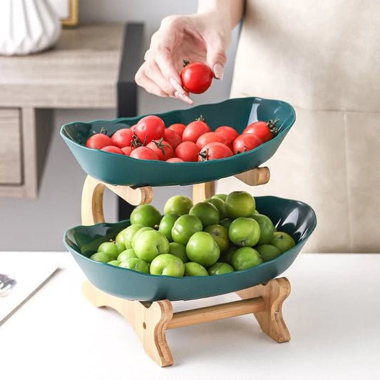 Modern 2-Tier Tabletop Fruit Basket